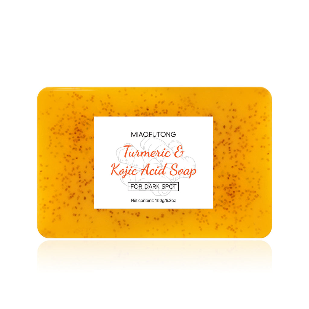 Cross-border Explosions Turmeric Soap Kojic Acid Soap Lemon Turmeric Soap Cleaning Bath Face Handmade Soap Ginger Particles Soap
